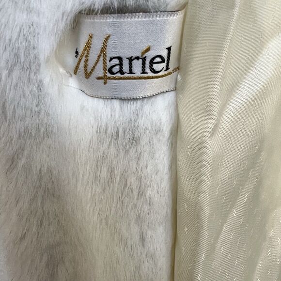 Mariel Heavy Thick Lined Faux Fur Coat Made in USA Vintage Size 14 Striped EUC - Picture 5 of 10